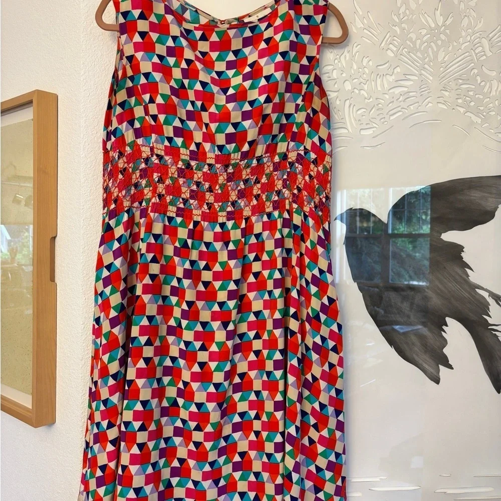 Kate Spade,Blaire Tile Print, 💯%Silk, Size 4